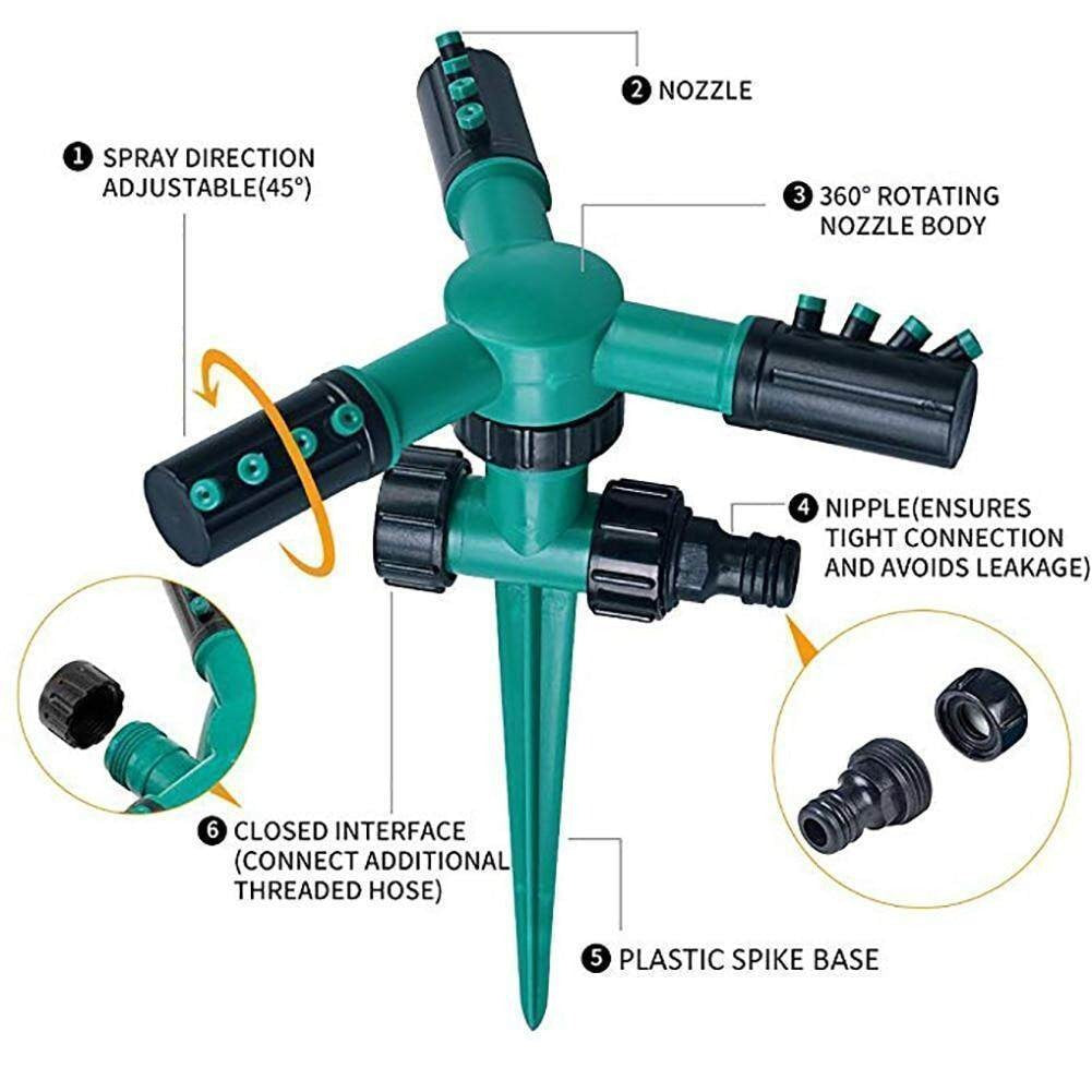 TD Lawn Sprinkler, Automatic Rotating Adjustable Garden Sprinkler Irrigation System