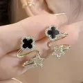 Fashion Crystal Stud Earrings and Ring Set,
