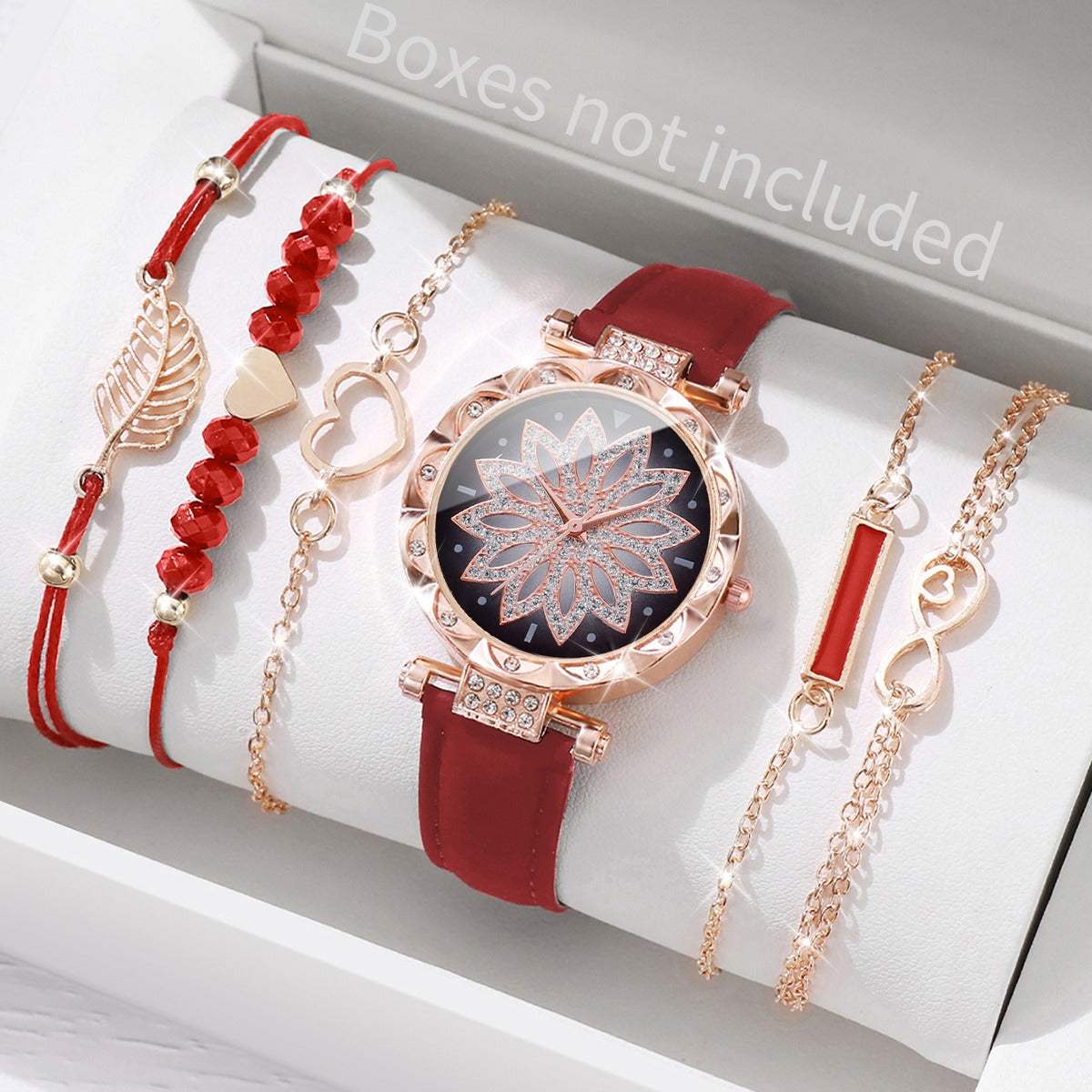 6PCS/Set Women's Watch Fashion Roma Heart