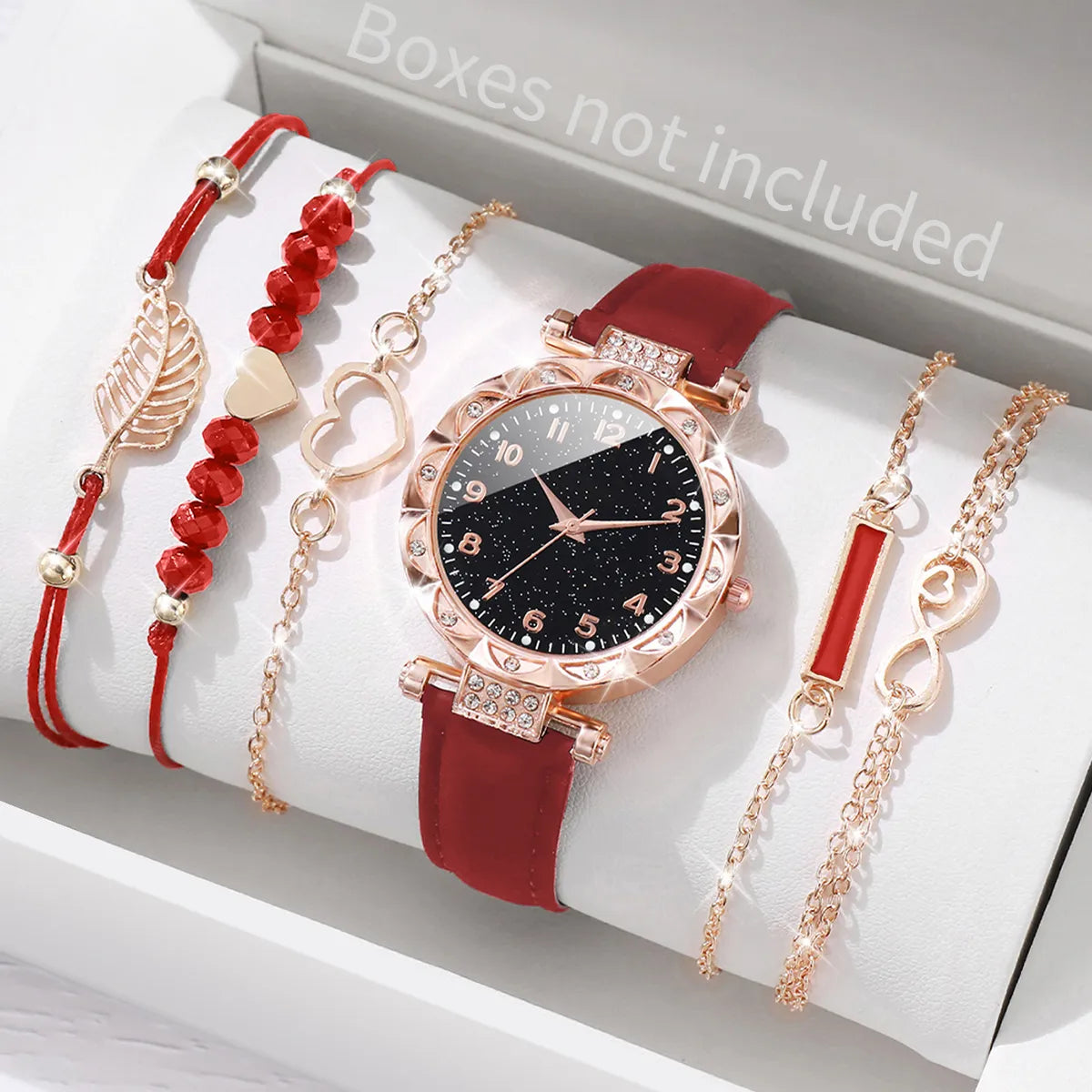 6PCS/Set Women's Watch Fashion Roma Heart