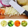 Crinkle Fries Cutter Knife with Handle Potato Slicer – Stainless Steel Crinkle Knife