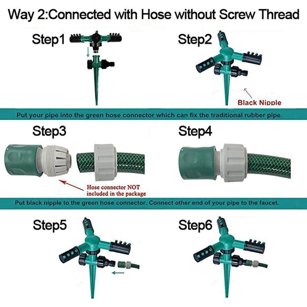 TD Lawn Sprinkler, Automatic Rotating Adjustable Garden Sprinkler Irrigation System